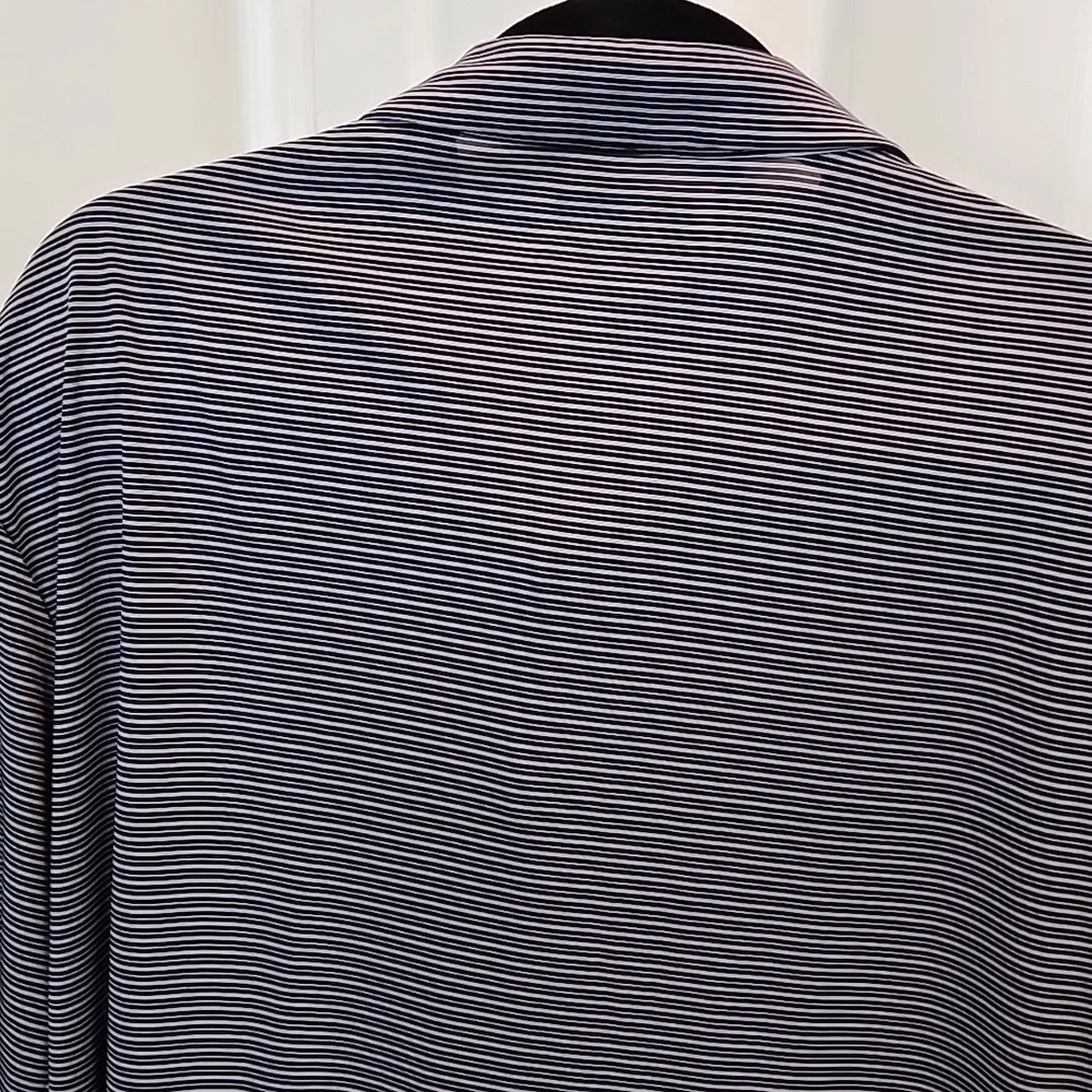 PGA Tour Black White Striped Polo Shirt Short Sleeve 100% Polyester Size XXL - Picture 5 of 7